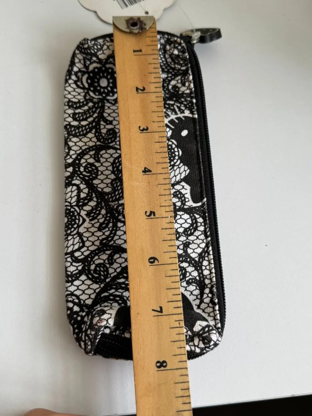 Hello Kitty Lace Print Pencil Case Makeup Pouch NWT